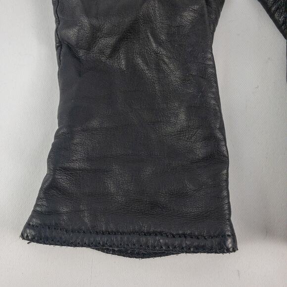 Grandoe Vintage Soft Black Vegan Leather Gloves Medium 7 - Picture 4 of 16